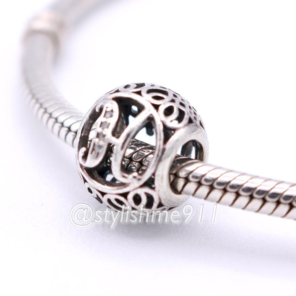 Authentic PANDORA Vintage Letter H Charm with Clear Zirconia - 791852CZ